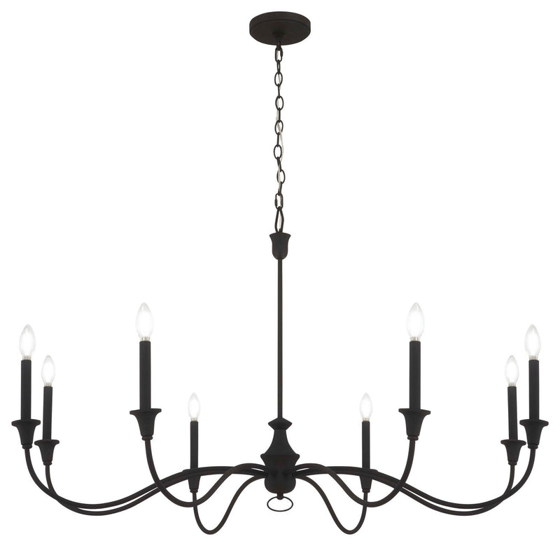 Halifax County 8-Light Chandelier in Textured Black