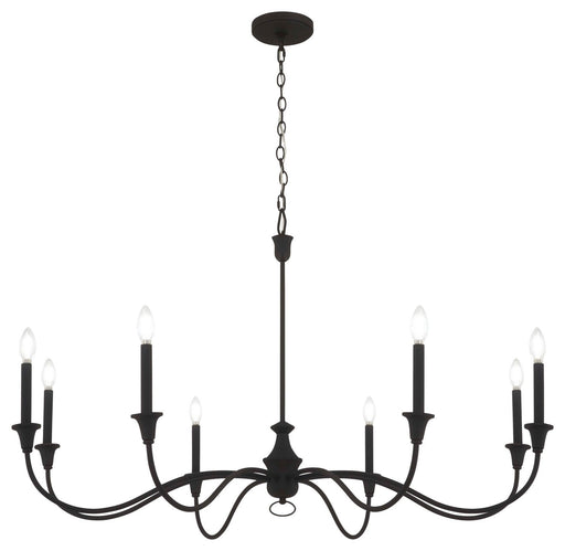 Halifax County 8-Light Chandelier in Textured Black