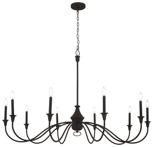 Halifax County 10-Light Chandelier in Textured Black