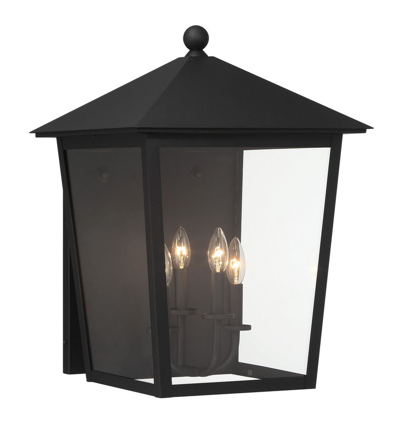 Noble Hill 3-Light Outdoor Wall Lantern in Sand Coal
