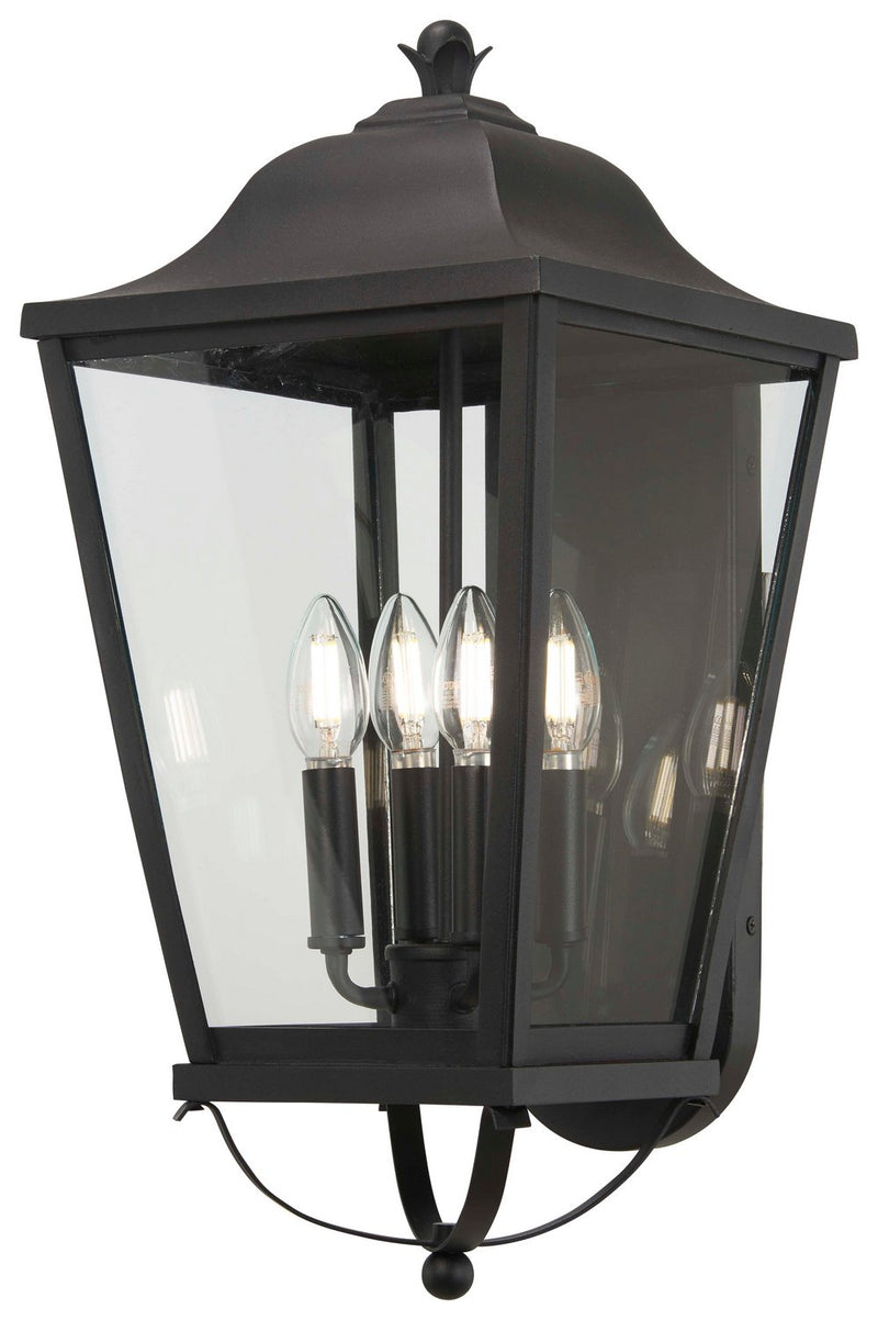 Savannah 10" 4-Light Outdoor Wall Lantern in Sand Coal