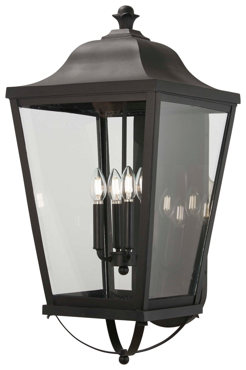 Savannah 14" 4-Light Outdoor Wall Lantern in Sand Coal