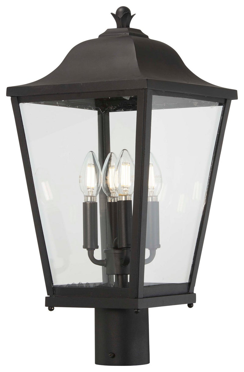 Savannah 10" 4-Light Outdoor Post Light in Sand Coal