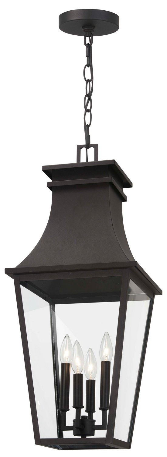Gloucester 4-Light 12" Outdoor Lantern Pendant in Sand Coal