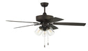 Outdoor Pro Plus 104 Clear 3-Light Kit 52" Outdoor Ceiling Fan in Espresso - Lamps Expo