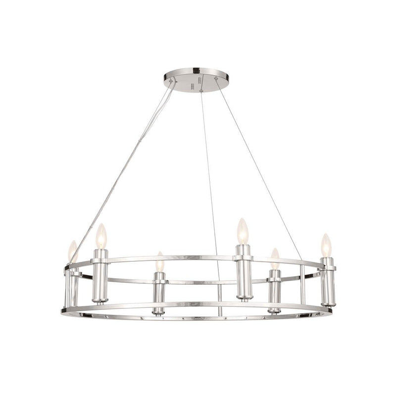 Rosalind 6-Light Chandelier in Polished Nickel