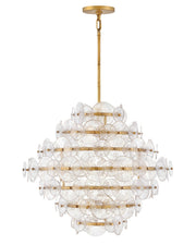 Rene 16-Light Tiered Pendant in Distressed Brass