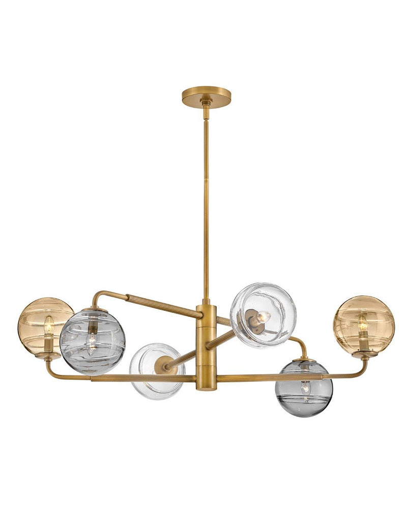 Oberon 6-Light Chandelier in Heritage Brass