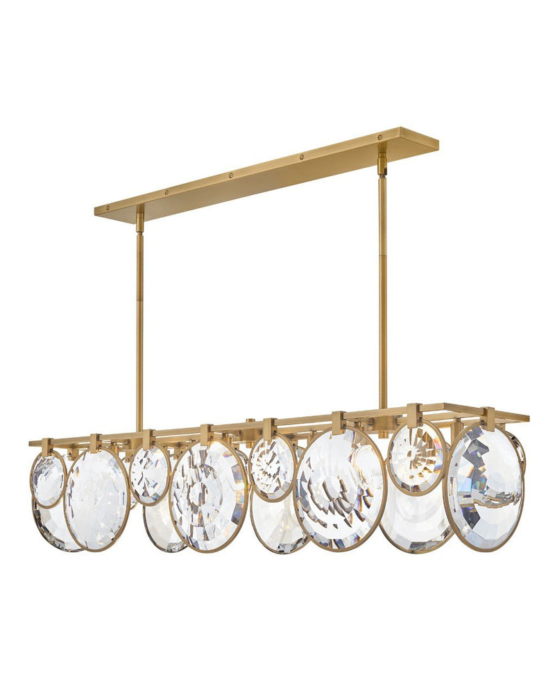 Nala 8-Light Linear Pendant in Heritage Brass