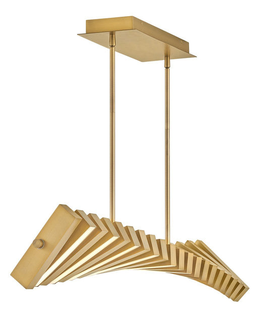 Stitch Medium LED Linear Pendant in Lacquered Brass