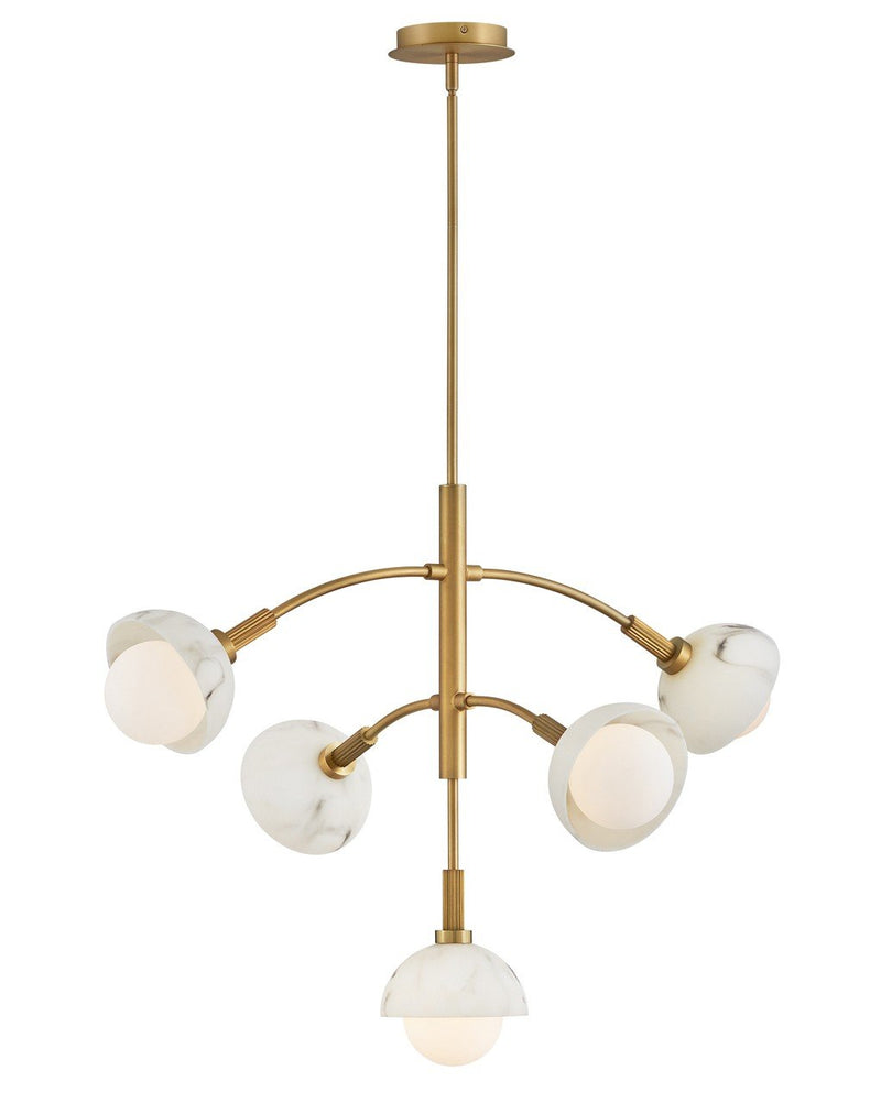 Phoebe 5-Light Chandelier in Heritage Brass