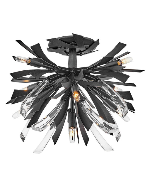 Vida 9-Light Semi-Flush Mount in Brushed Graphite