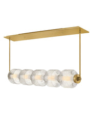 Reign Medium Linear Pendant in Lacquered Brass