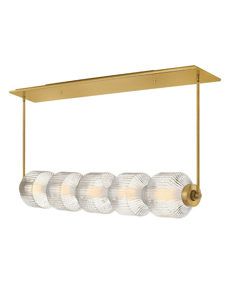 Reign Medium Linear Pendant in Lacquered Brass