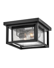 Republic 2-Light Outdoor Flush Mount in Black