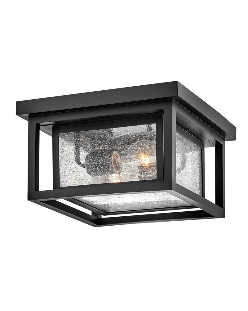 Republic 2-Light Outdoor Flush Mount in Black
