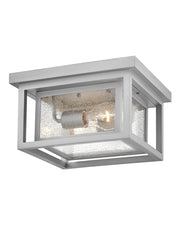 Republic 2-Light Outdoor Flush Mount in Satin Nickel