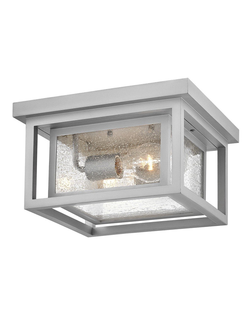 Republic 2-Light Outdoor Flush Mount in Satin Nickel