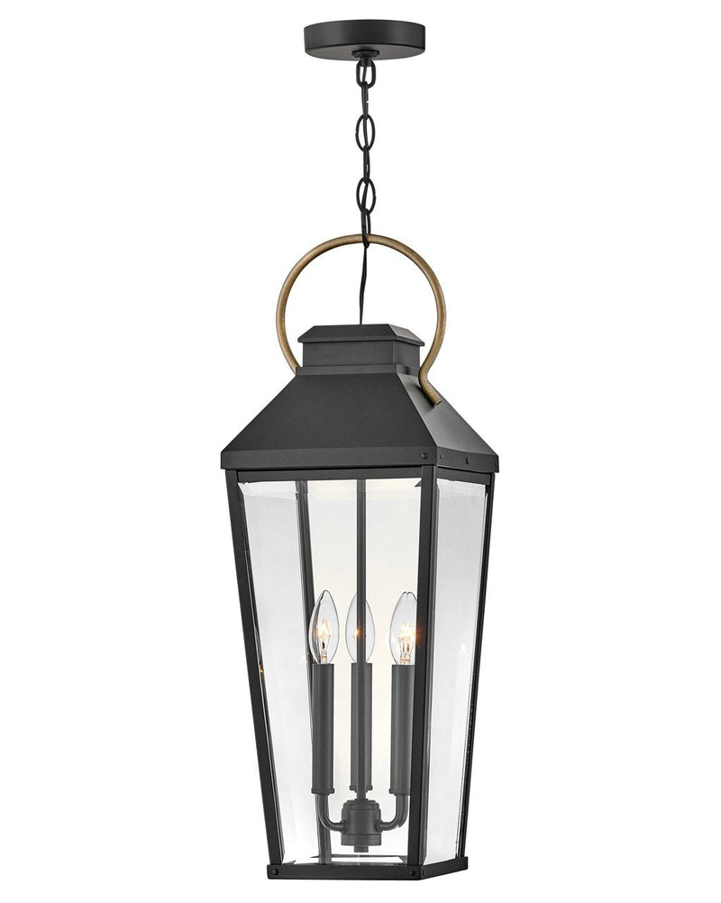 Dawson 3-Light Outdoor Hanging Lantern in Black