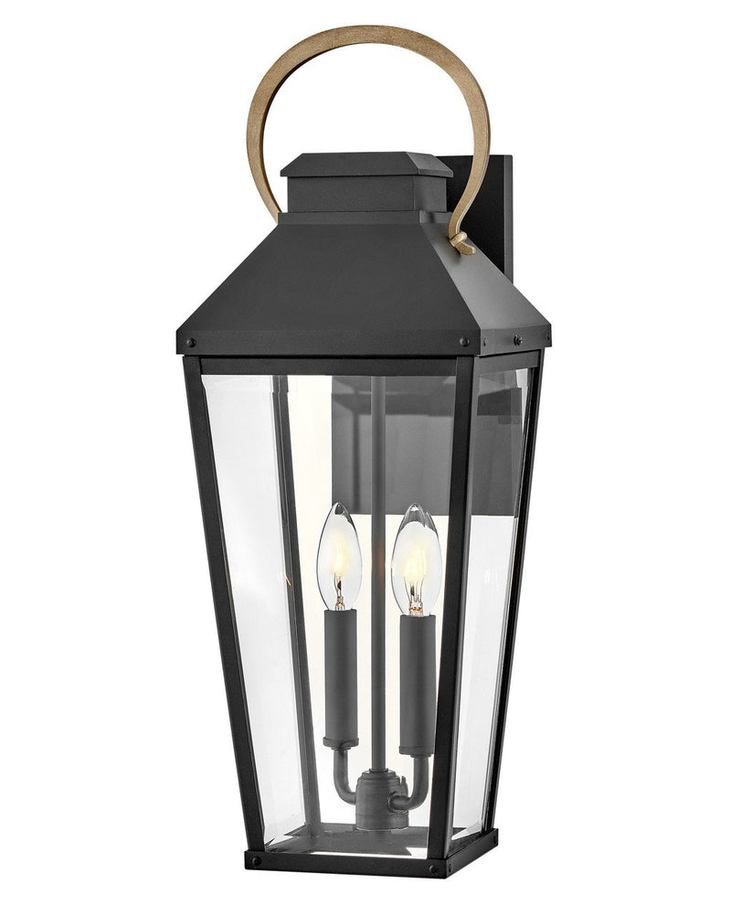Dawson Medium 2-Light Outdoor Wall Lantern in Black