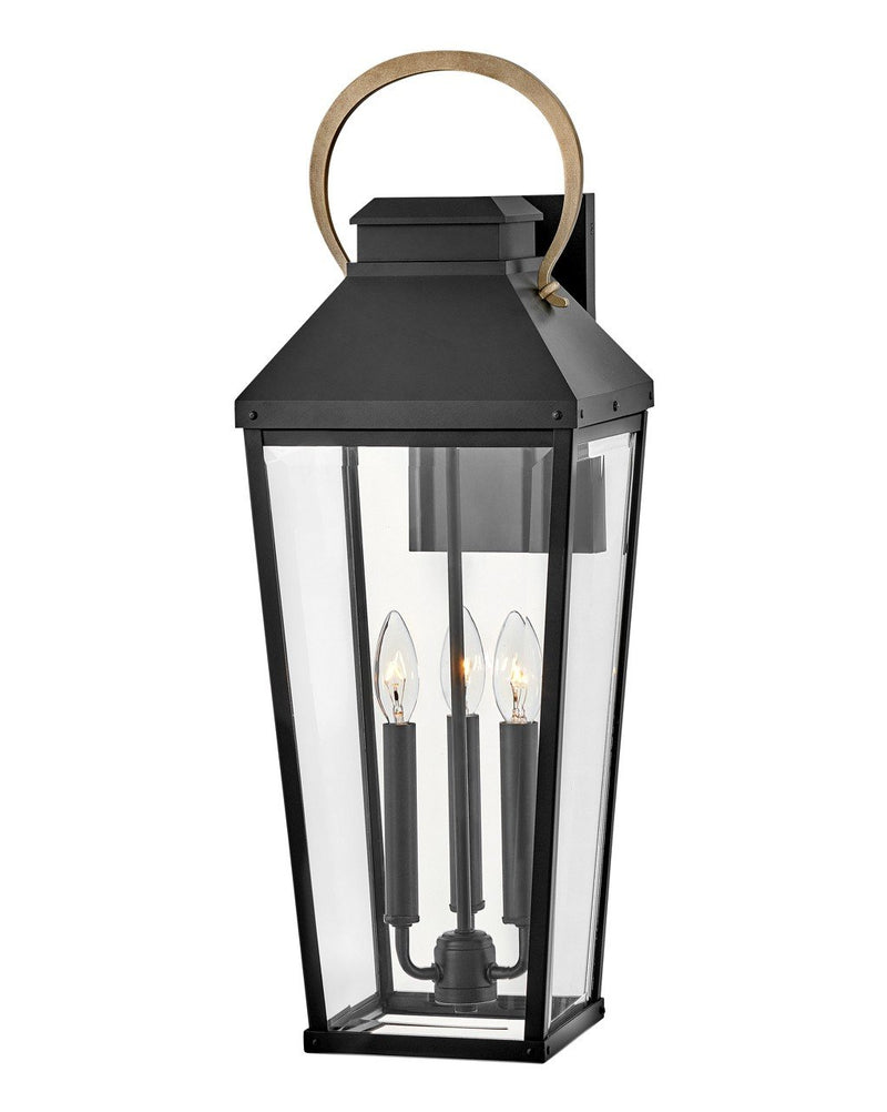 Dawson Large 3-Light Outdoor Wall Lantern in Black