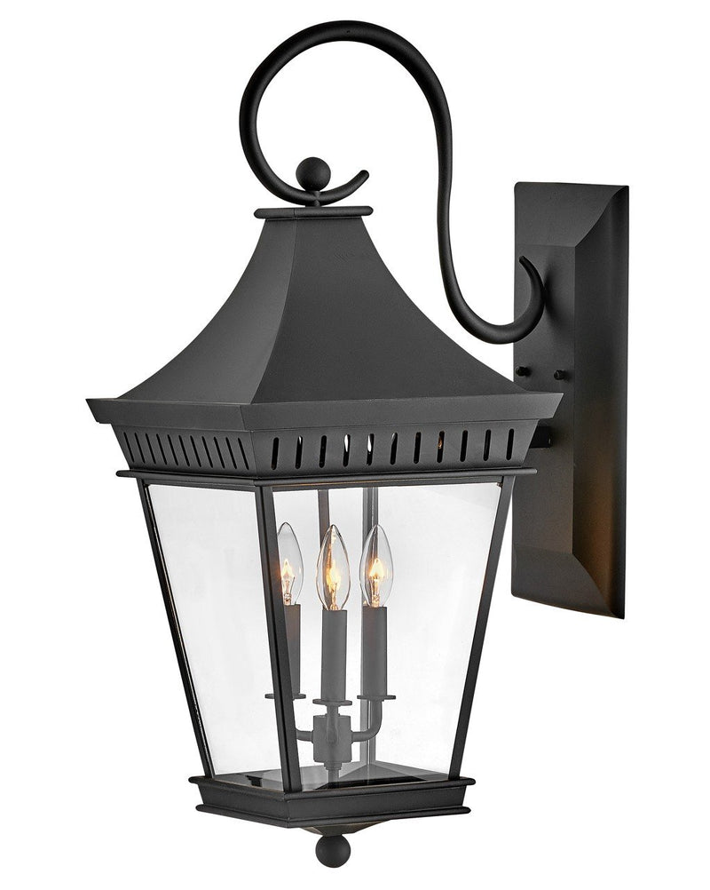 Chapel Hill Extra Large 3-Light Outdoor Wall Lantern in Museum Black