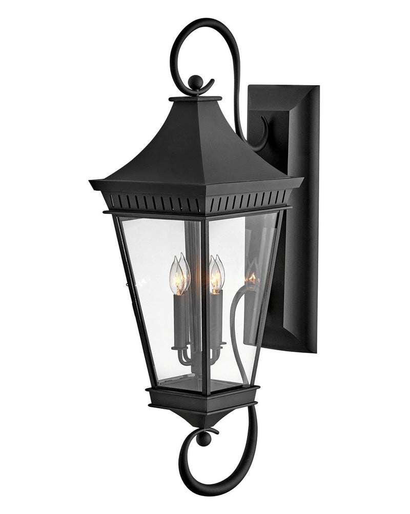 Chapel Hill Grande 4-Light Outdoor Wall Lantern in Museum Black