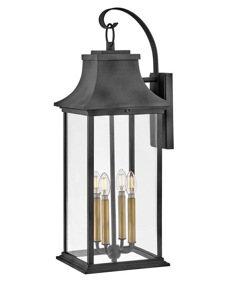 Adair Extra Large 4-Light Outdoor Wall Lantern in Aged Zinc