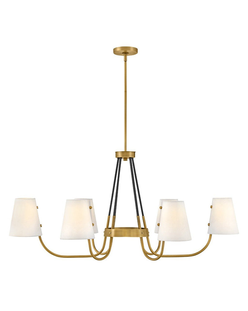 Aston 6-Light Oval Chandelier in Heritage Brass