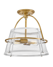 Tournon 2-Light Semi-Flush Mount in Heritage Brass