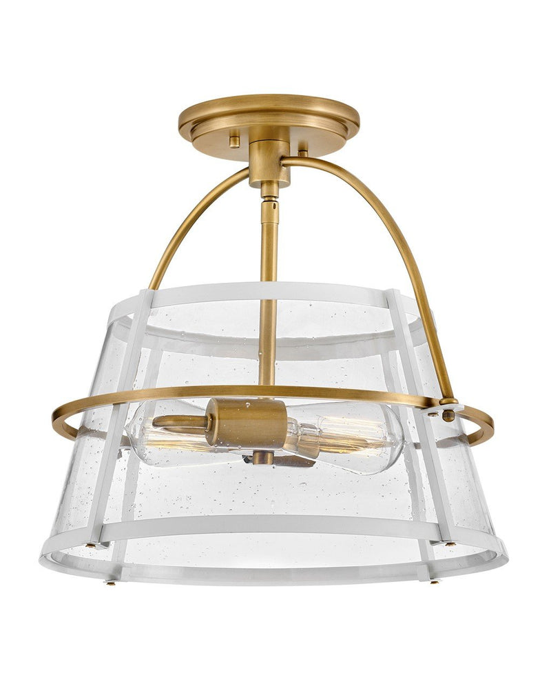 Tournon 2-Light Semi-Flush Mount in Heritage Brass