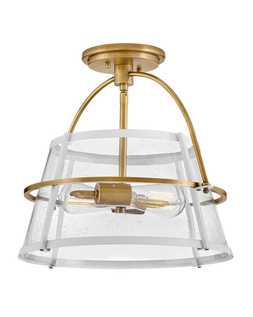 Tournon 2-Light Semi-Flush Mount in Heritage Brass