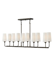 Lewis 10-Light Linear Chandelier in Black Oxide