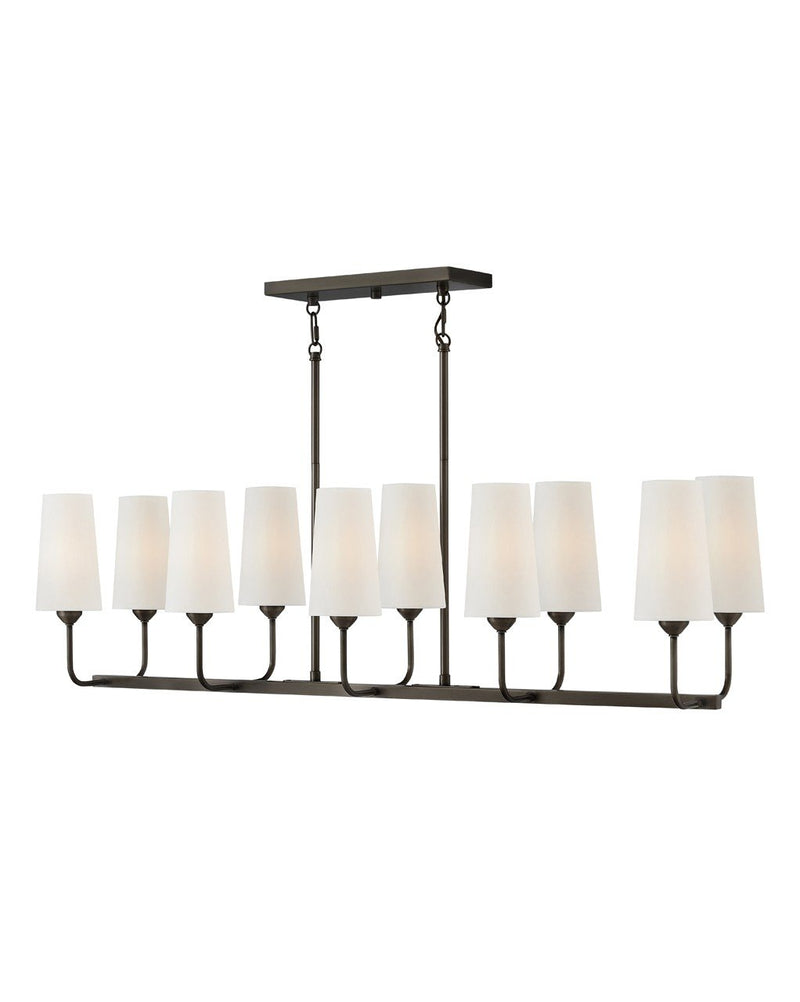 Lewis 10-Light Linear Chandelier in Black Oxide