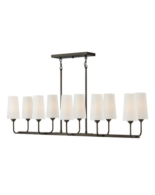 Lewis 10-Light Linear Chandelier in Black Oxide
