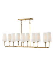 Lewis 10-Light Linear Chandelier in Heritage Brass