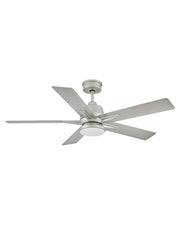 Alta 52" Outdoor Smart Ceiling Fan with Light in Brushed Nickel