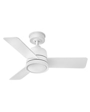 Chet 36" Outdoor Ceiling Fan with Light in Matte White