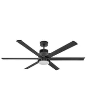 Draftsman 60" Outdoor Smart Ceiling Fan with Light in Matte Black