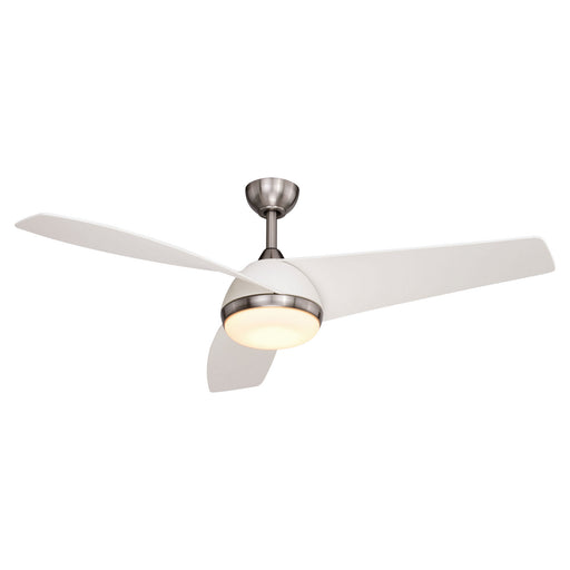Odell 52" Ceiling Fan in Brushed Nickel and Matte White