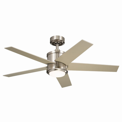 Brahm 48" Ceiling Fan with Light in Brushed Stainless Steel