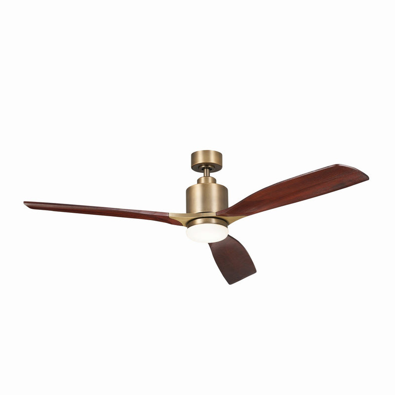 Ridley II 60" Ceiling Fan with Light in Brushed Natural Brass