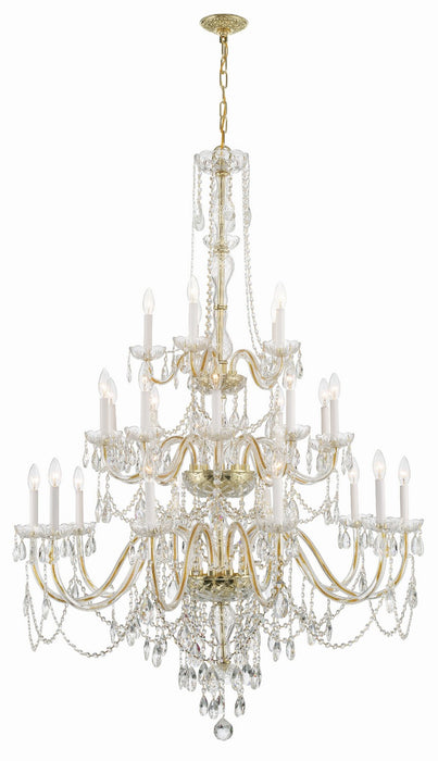 1156-PB-CL-MWP- Traditional Crystal 25-Light Chandelier in Polished Brass by Crystorama
