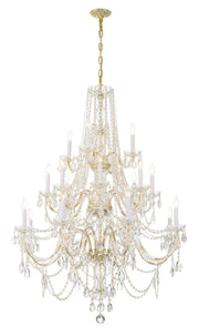 Traditional Crystal 20-Light Chandelier in Polished Brass - Lamps Expo