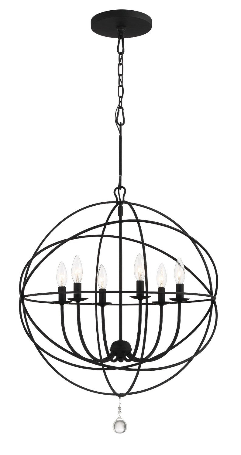 9228-BK- Solaris 6-Light Chandelier in Black by Crystorama