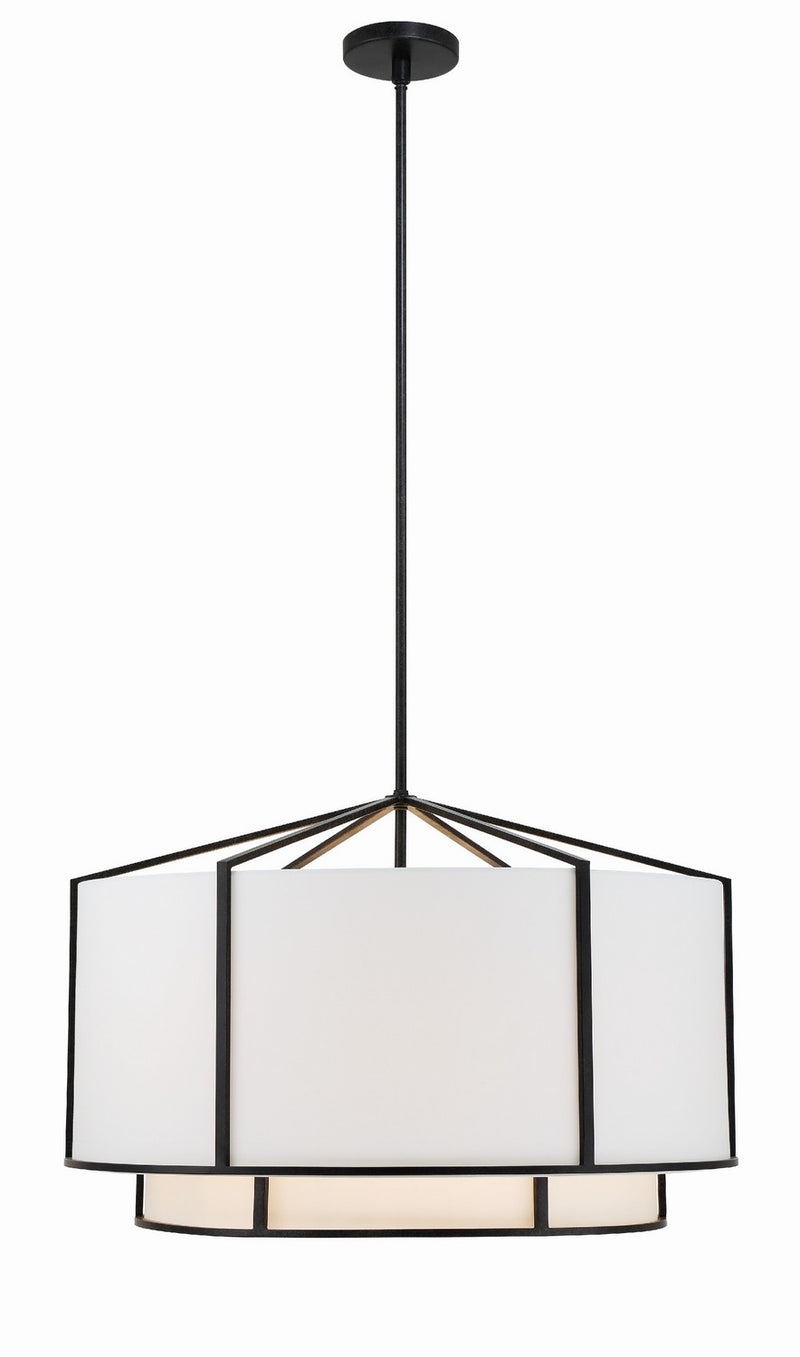 CAR-9209-BK- Carlyn 6-Light Chandelier in Black by Crystorama