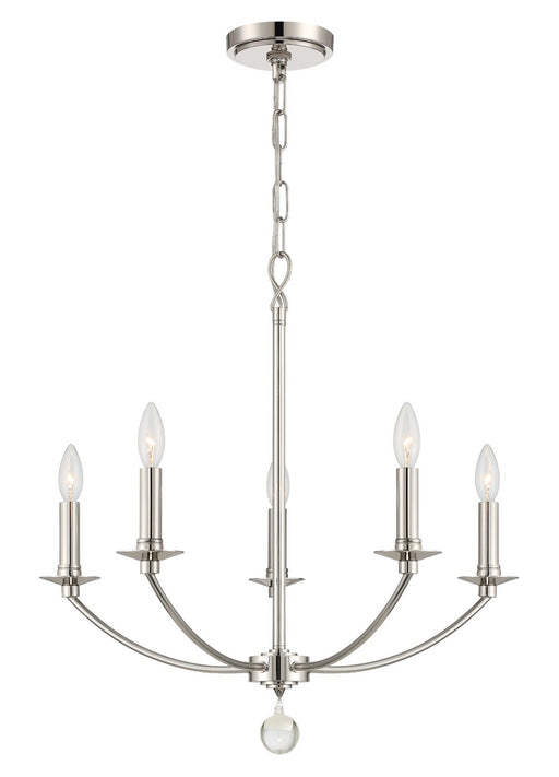 Mila 5-Light Chandelier in Polished Nickel - Lamps Expo