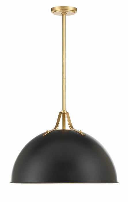 Soto 1-Light Pendant in Matte Black & Antique Gold - Lamps Expo