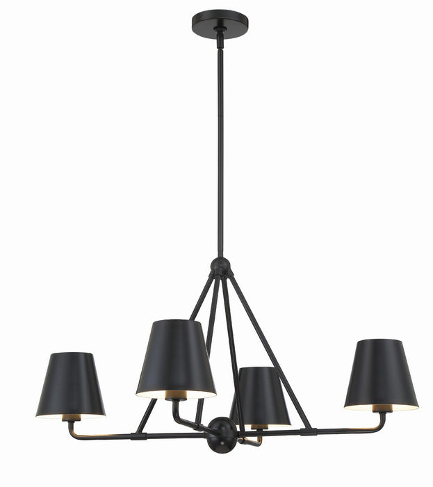 Xavier 4-Light Chandelier in Matte Black - Lamps Expo
