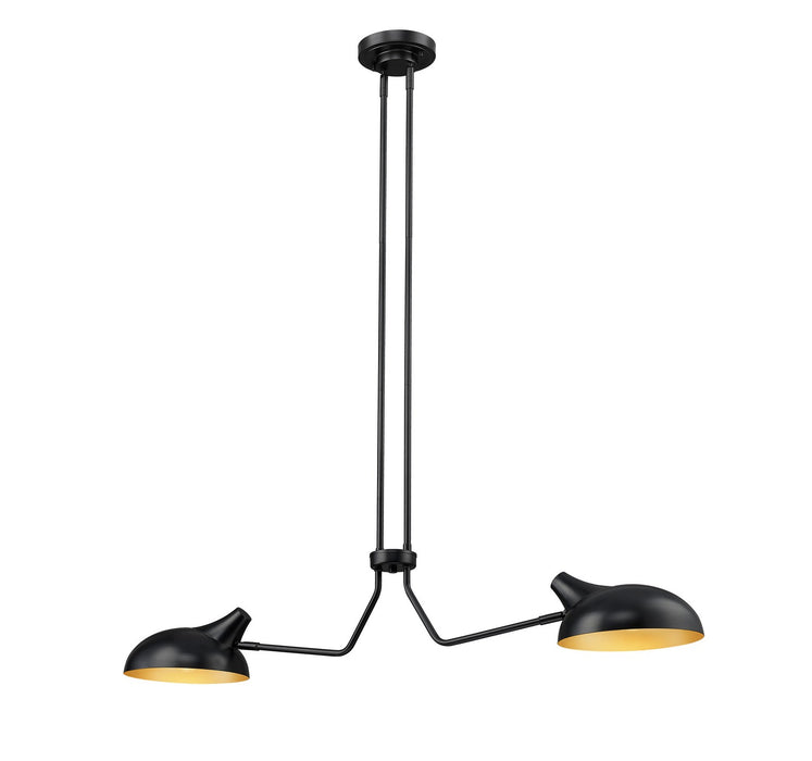 Bellamy Two Light Island Pendant in Matte Black - Lamps Expo
